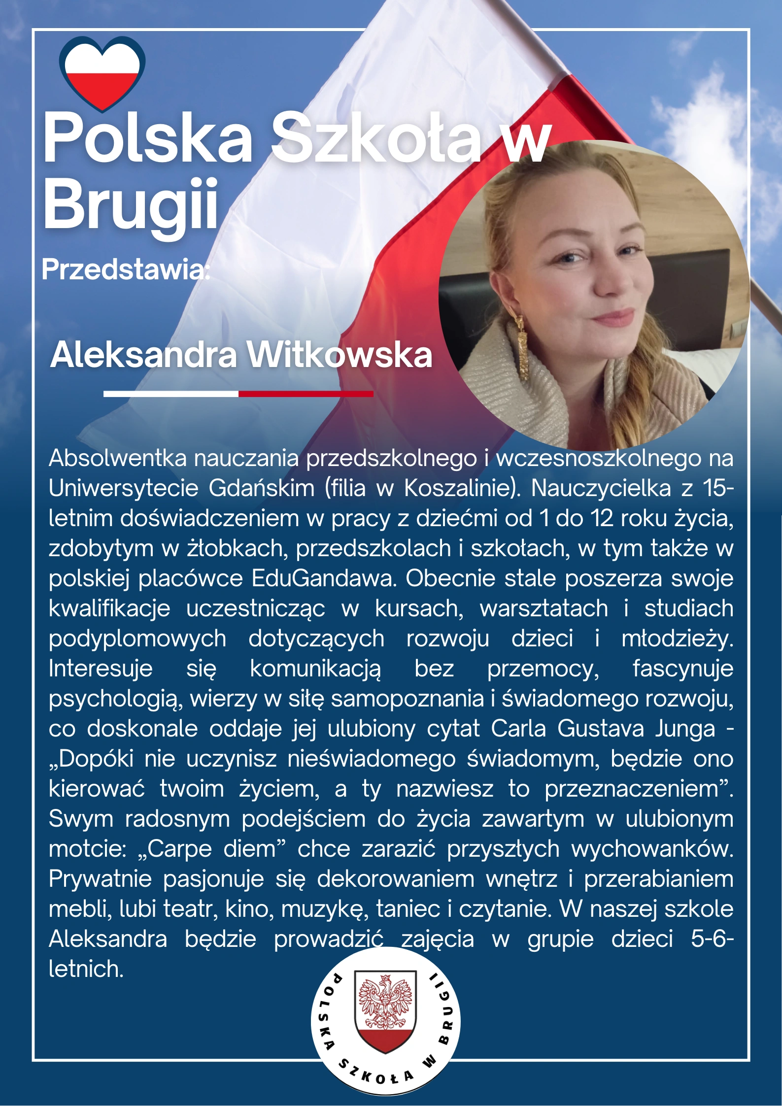 Aleksandra – nauczycielka w Polskiej Szkole w Brugge
