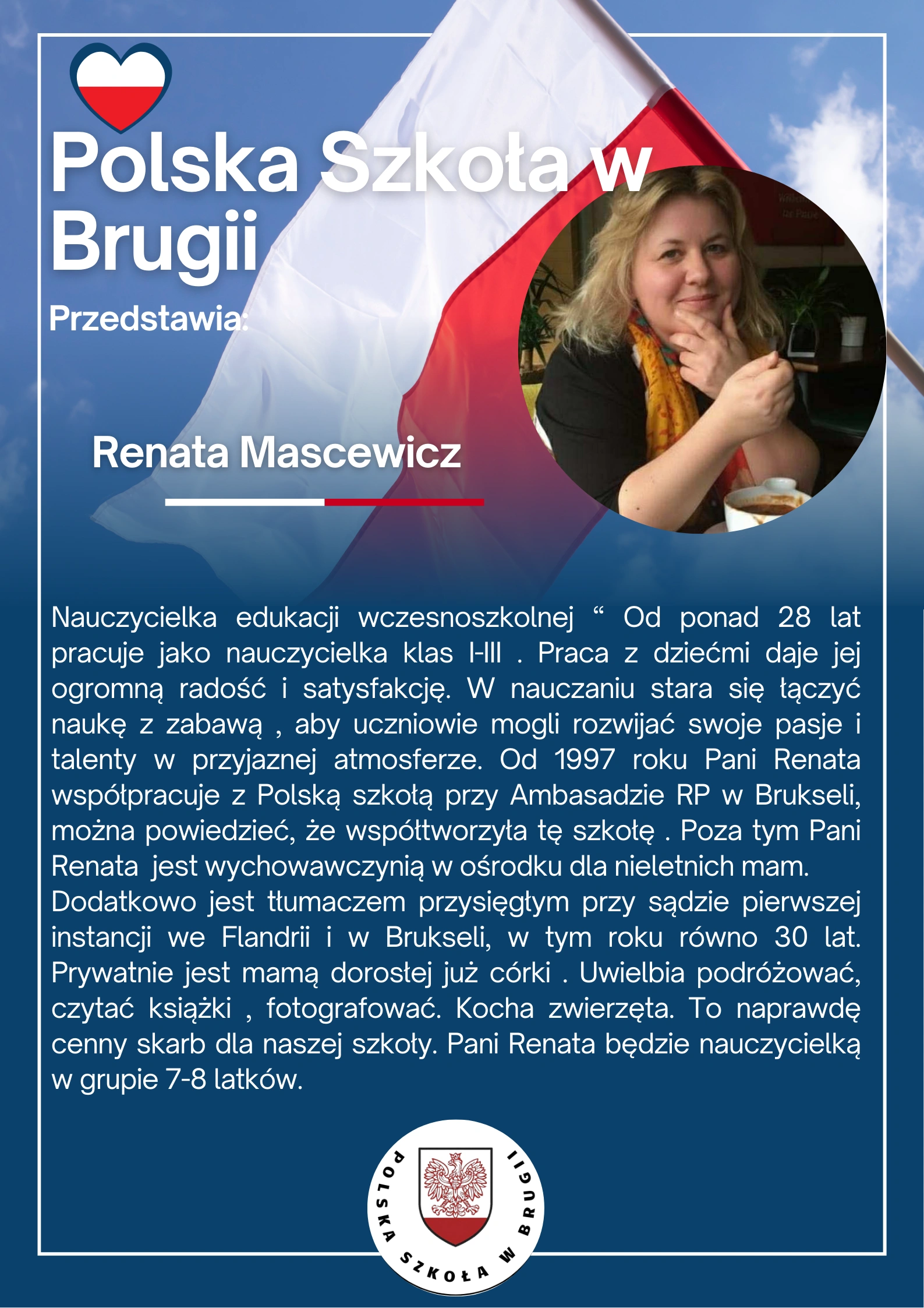 Renata – nauczycielka w Polskiej Szkole w Brugge